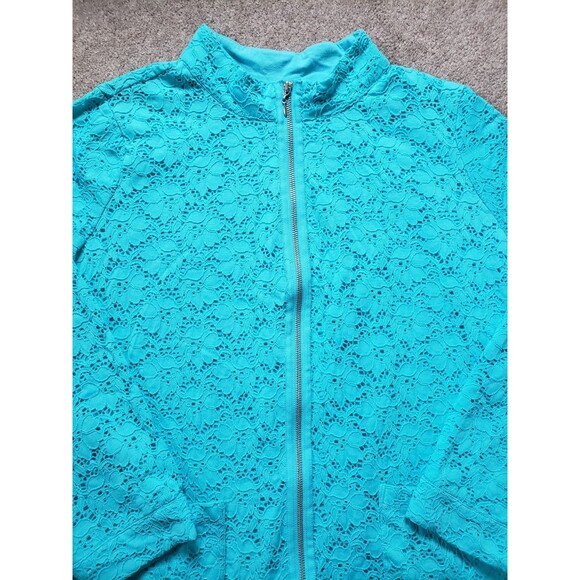 Denim & Co. Women's Lot Of 2 Lace Overlay Full Zip Jackets Purple/Blue Size 2X - Picture 6 of 15